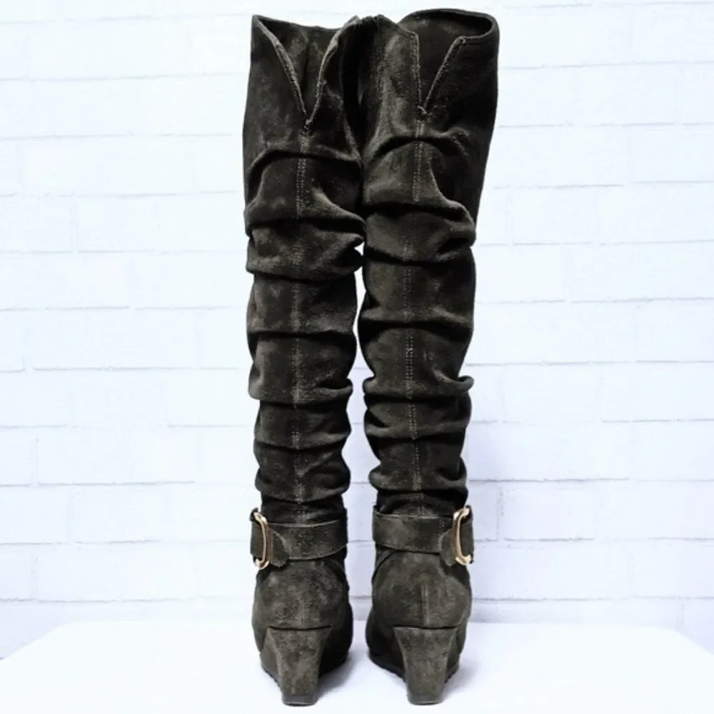 EARTHIES Raphaelle Suede Over the Knee Boots 7.5